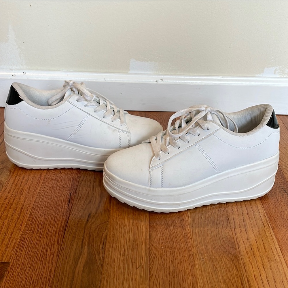 White platform sneakers